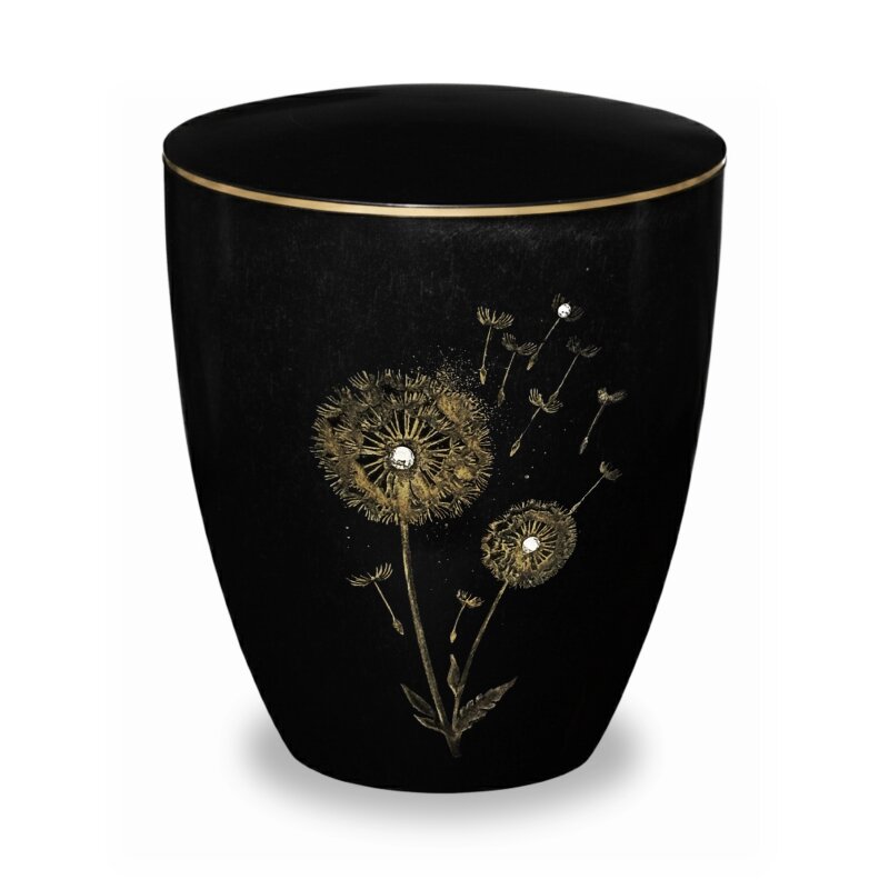 Urne Genesis Gravur "Gold" Pusteblume Schwarz...