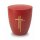 Urne Genesis Purpurrot mit Applikation Kreuz Gold und Gravur Gold