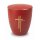 Urne Genesis Purpurrot mit Applikation Kreuz Gold und Gravur Gold