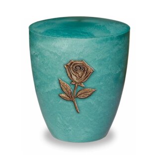 Urne Genesis Jade mit Applikation Rose Braun Standard