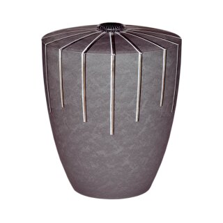 Urne Genesis Silber mit Design Linien silber 3D