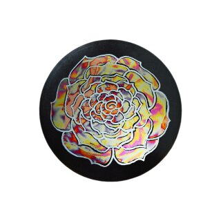 Urne Genesis Schwarz mit Design Rosenblüte