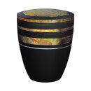 Urne Genesis Schwarz mit Design Rosenbl&uuml;te