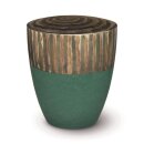 Urne Genesis Jade Design Blattsilber oxidiert mit Lebensspirale